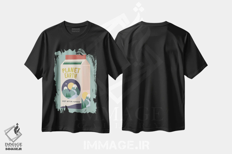 تیشرت مشکی طرح دار بهترین پیش از انسان ها، تزئینی اثر کارمن جابیر | immage.ir
