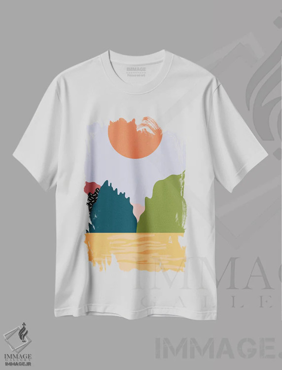 تیشرت سفید طرح دار زیر نور خورشید، آبستره اثر کارمن جابیر | immage.ir