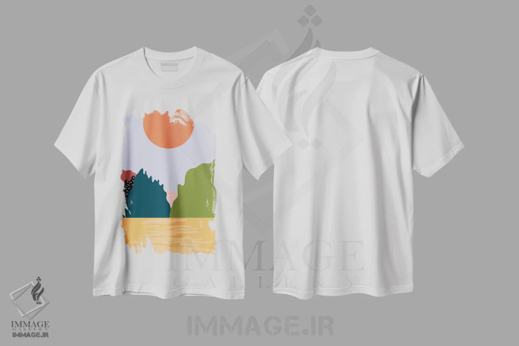 تیشرت سفید طرح دار زیر نور خورشید، آبستره اثر کارمن جابیر | immage.ir