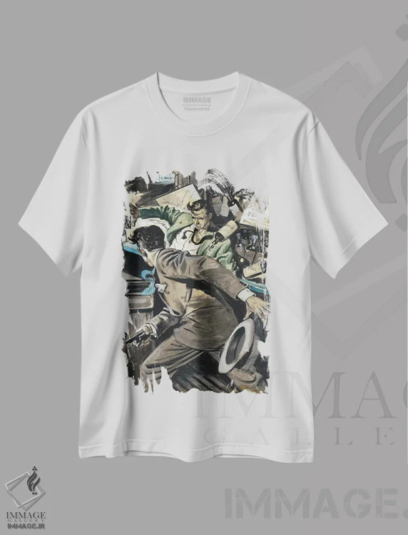 تیشرت سفید طرح دار کارآگاه سوم، هنر فاخر اثر ارنست چیریاکا | immage.ir