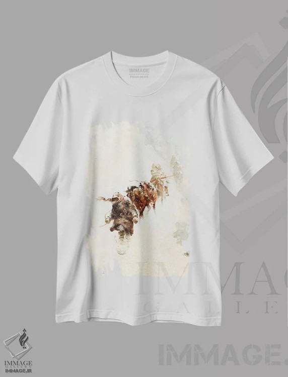 تیشرت سفید طرح دار تله گذاران کوهستان، هنر فاخر اثر ارنست چیریاکا | فروشگاه ایماژ