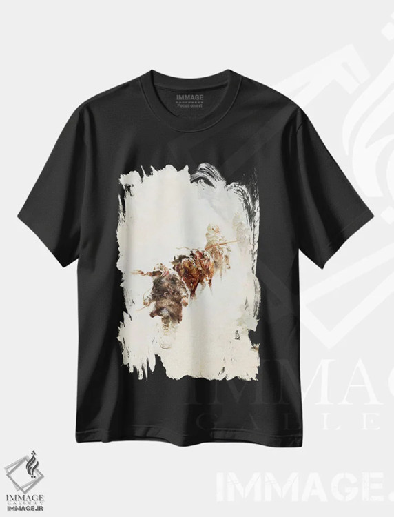 تیشرت مشکی طرح دار تله گذاران کوهستان، هنر فاخر اثر ارنست چیریاکا | immage.ir