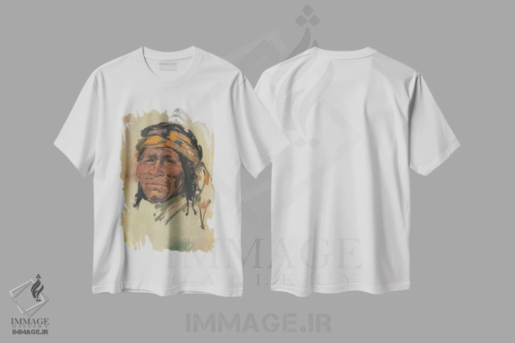 تیشرت سفید طرح دار پرترهٔ یک دلیر، تزئینی اثر ارنست چیریاکا | فروشگاه ایماژ