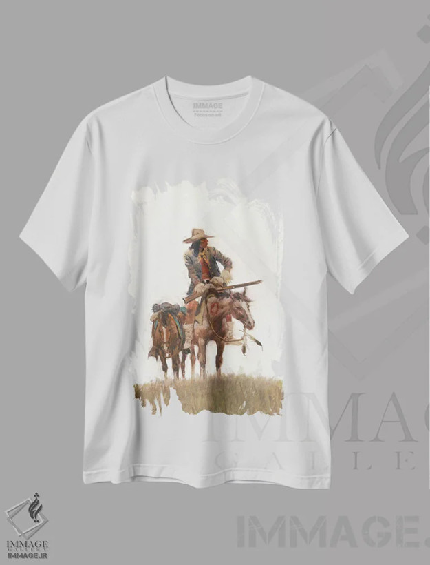 تیشرت سفید طرح دار غنایم جنگی، تزئینی اثر ارنست چیریاکا | فروشگاه ایماژ