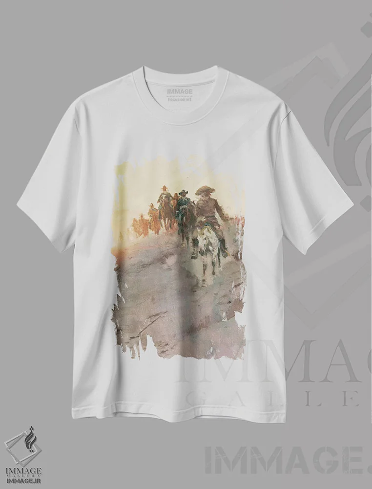 تیشرت سفید طرح دار گروه تعقیب، تزئینی اثر ارنست چیریاکا | immage.ir