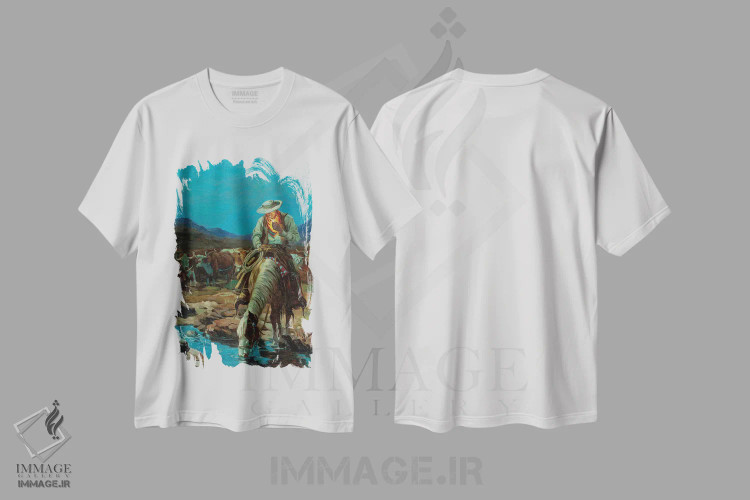 تیشرت سفید طرح دار در چراگاه، تزئینی اثر ارنست چیریاکا | immage.ir