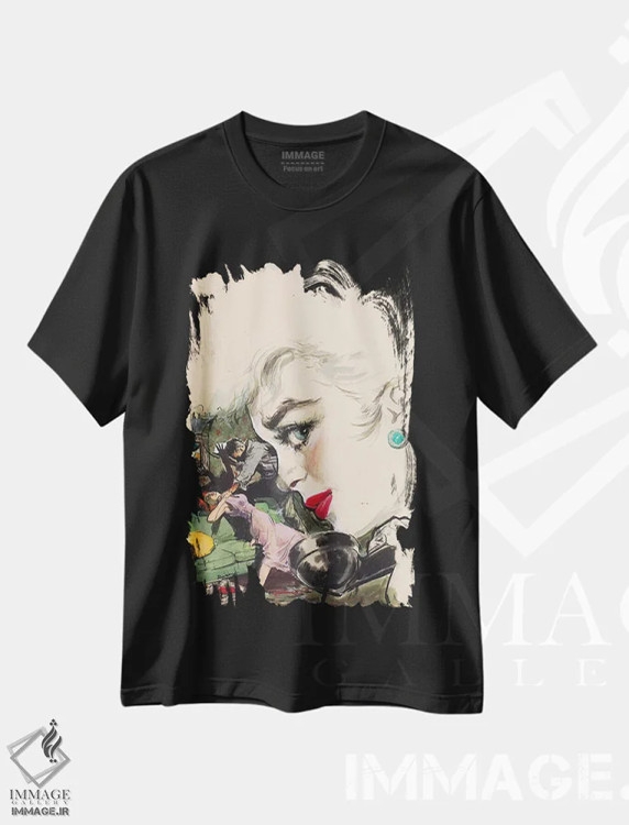 تیشرت مشکی طرح دار یک قتل رخ داده است، هنر فاخر اثر ارنست چیریاکا | فروشگاه ایماژ