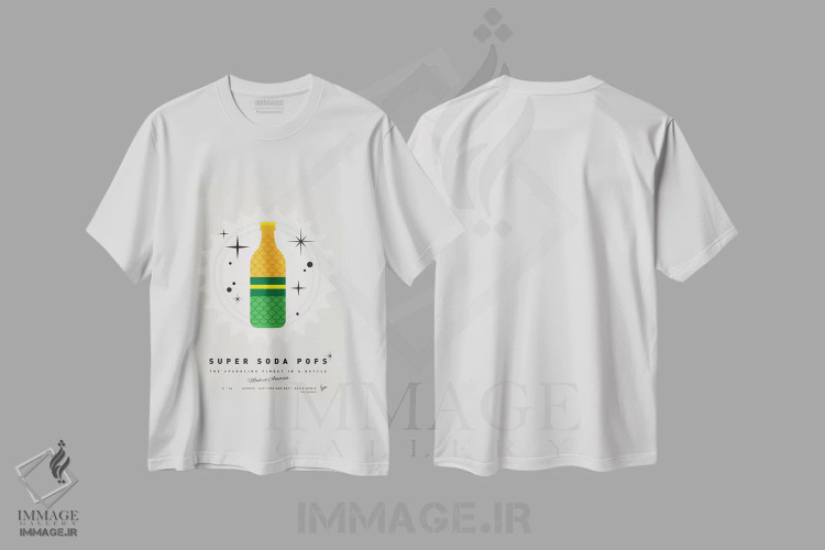 تیشرت سفید طرح دار نوشابه های سوپر پاپ، هنر دیجیتال اثر چانکونگ | فروشگاه ایماژ