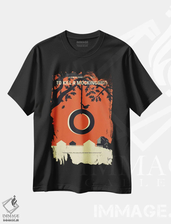 تیشرت مشکی طرح دار پوستر مینیمال فیلم کشتن مرغ مقلد، هنر دیجیتال اثر چانکونگ | immage.ir