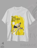 تیشرت سفید طرح دار پوستر مینیمال تور دو فرانس ۲۰۱۸، هنر دیجیتال اثر چانکونگ | immage.ir
