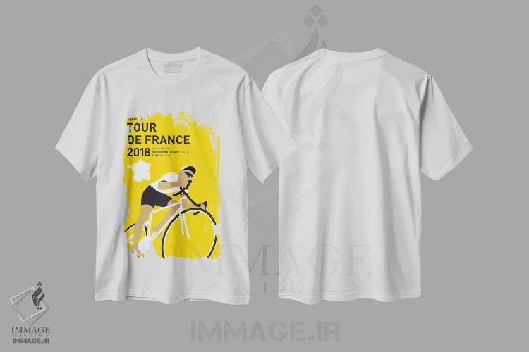 تیشرت سفید طرح دار پوستر مینیمال تور دو فرانس ۲۰۱۸، هنر دیجیتال اثر چانکونگ | immage.ir