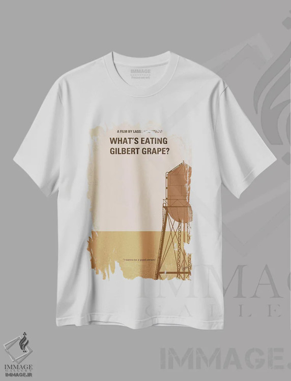 تیشرت سفید طرح دار پوستر مینیمال فیلم چه بلایی سر گیلبرت گریپ آمده؟ اثر چانکونگ | immage.ir