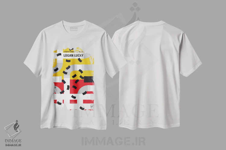 تیشرت سفید طرح دار پوستر مینیمال فیلم لوگان لاکی، پوستر مینیمال فیلم های کمدی اثر چانکونگ | immage.ir