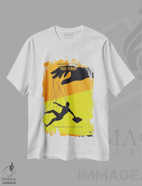 تیشرت سفید طرح دار پوستر مینیمال فیلم شرکت، هنر دیجیتال اثر چانکونگ | immage.ir