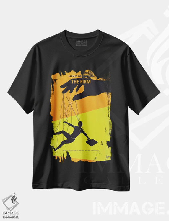 تیشرت مشکی طرح دار پوستر مینیمال فیلم شرکت، هنر دیجیتال اثر چانکونگ | فروشگاه ایماژ