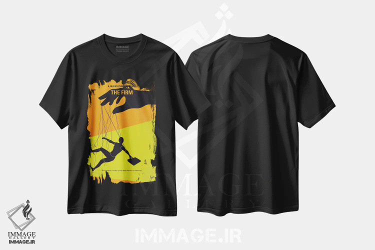 تیشرت مشکی طرح دار پوستر مینیمال فیلم شرکت، هنر دیجیتال اثر چانکونگ | فروشگاه ایماژ