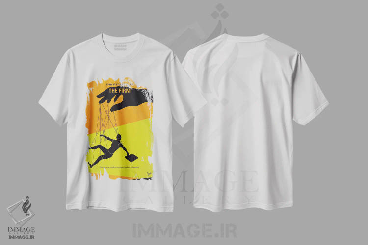 تیشرت سفید طرح دار پوستر مینیمال فیلم شرکت، هنر دیجیتال اثر چانکونگ | immage.ir