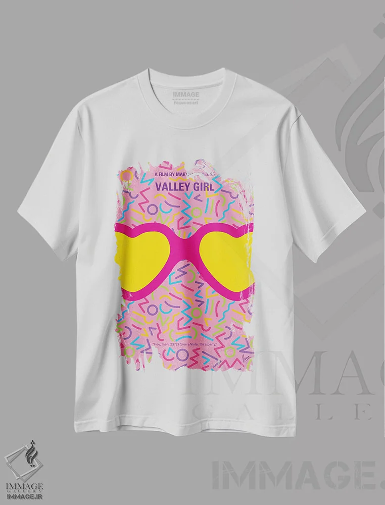 تیشرت سفید طرح دار پوستر مینیمال فیلم دختره دره ای، هنر دیجیتال اثر چانکونگ | immage.ir