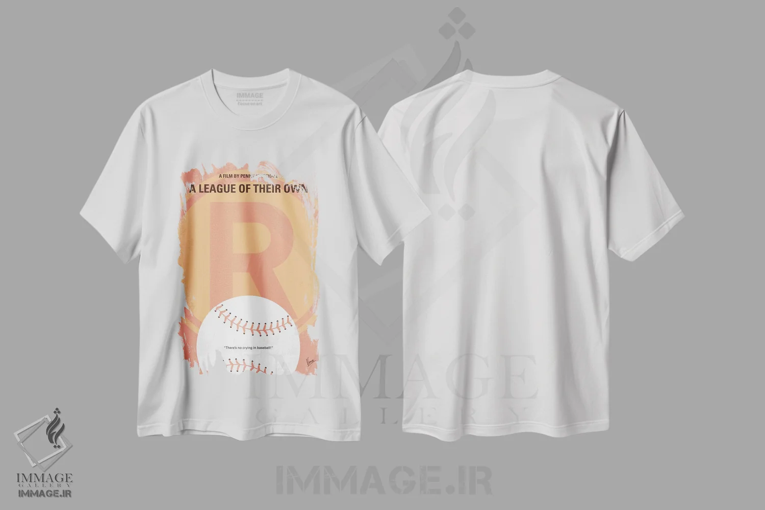 تیشرت سفید طرح دار پوستر مینیمال فیلم لیگ خودشان، هنر دیجیتال اثر چانکونگ | immage.ir