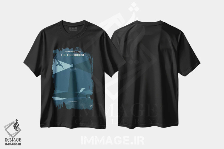تیشرت مشکی طرح دار پوستر مینیمال فیلم فانوس دریایی، هنر دیجیتال اثر چانکونگ | فروشگاه ایماژ