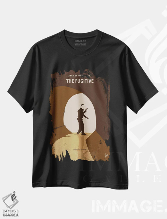 تیشرت مشکی طرح دار پوستر مینیمال فیلم فراری من، هنر دیجیتال اثر چانکونگ | فروشگاه ایماژ