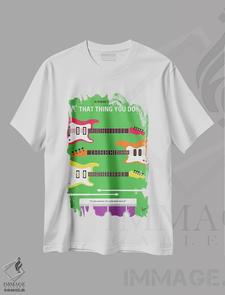 تیشرت سفید طرح دار پوستر مینیمال فیلم کاری که می کنی، تزئینی اثر چانکونگ | فروشگاه ایماژ