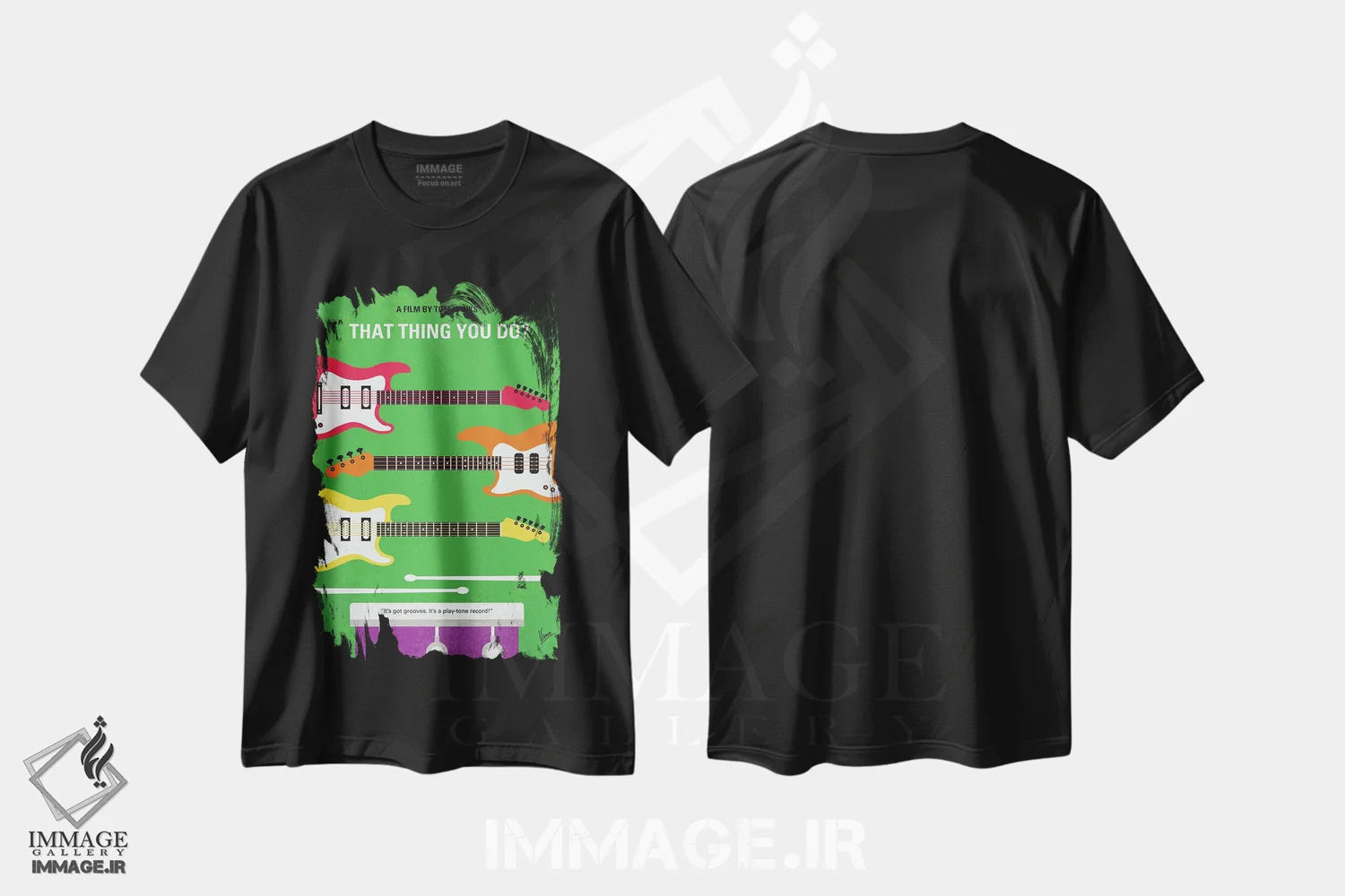 تیشرت مشکی طرح دار پوستر مینیمال فیلم کاری که می کنی، تزئینی اثر چانکونگ | immage.ir
