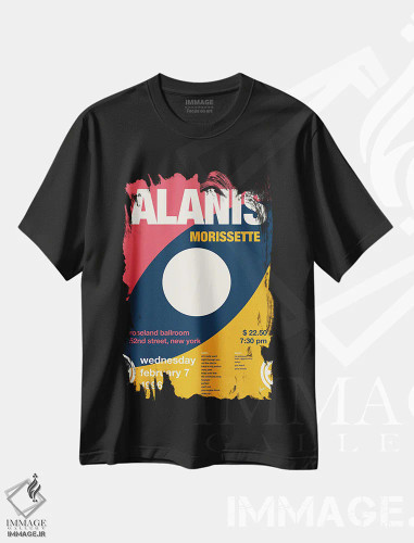 تیشرت مشکی طرح دار پوستر آلانیس موریست، تزئینی اثر چانکونگ | فروشگاه ایماژ