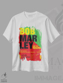 تیشرت سفید طرح دار پوستر باب مارلی، هنر آمریکایی آفریقایی تبار اثر چانکونگ | فروشگاه ایماژ