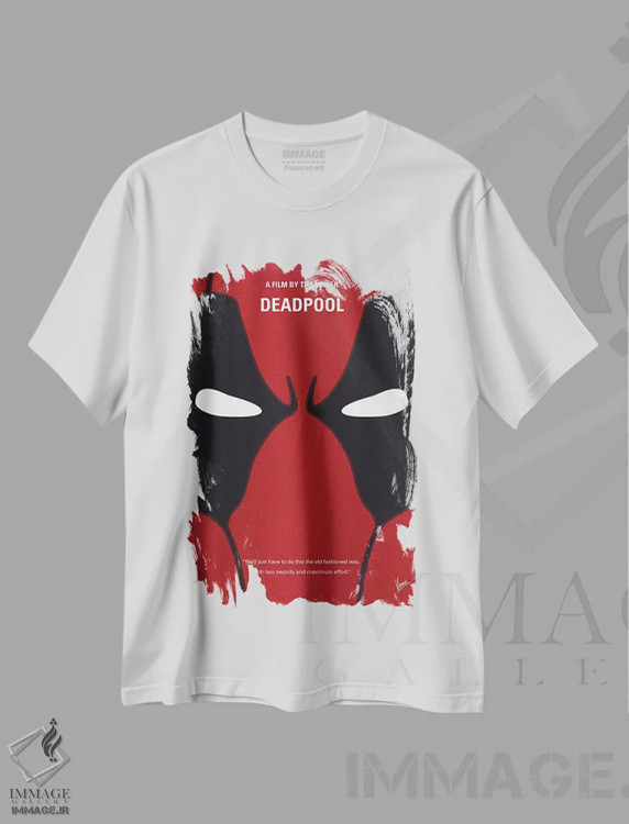تیشرت سفید طرح دار پوستر ددپول، هنر دیجیتال اثر چانکونگ | immage.ir