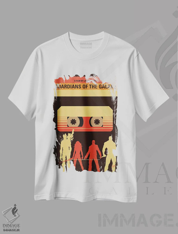 تیشرت سفید طرح دار پوستر نگهبانان کهکشان، هنر دیجیتال اثر چانکونگ | فروشگاه ایماژ