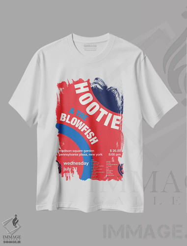 تیشرت سفید طرح دار پوستر هوتی اند د بلوفیش، تزئینی اثر چانکونگ | فروشگاه ایماژ