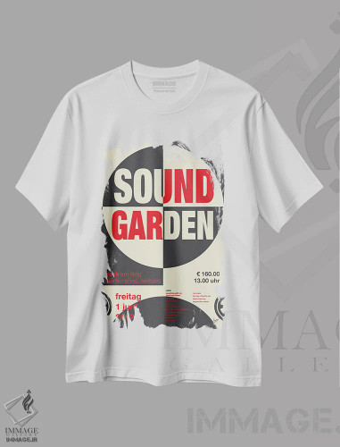 تیشرت سفید طرح دار پوستر ساوندگارن، تزئینی اثر چانکونگ | فروشگاه ایماژ