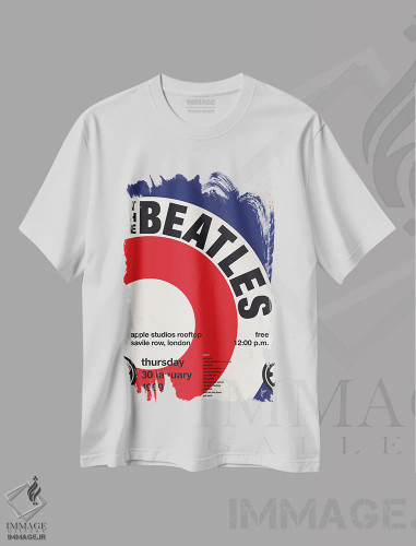 تیشرت سفید طرح دار پوستر بیتلز، تزئینی اثر چانکونگ | فروشگاه ایماژ