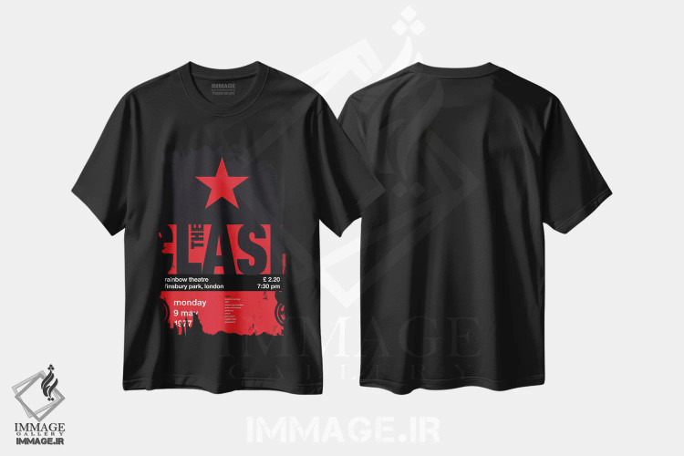 تیشرت مشکی طرح دار پوستر کلش، تزئینی اثر چانکونگ | فروشگاه ایماژ