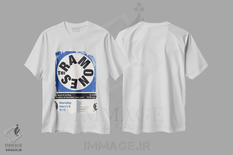 تیشرت سفید طرح دار پوستر رامونز، تزئینی اثر چانکونگ | فروشگاه ایماژ