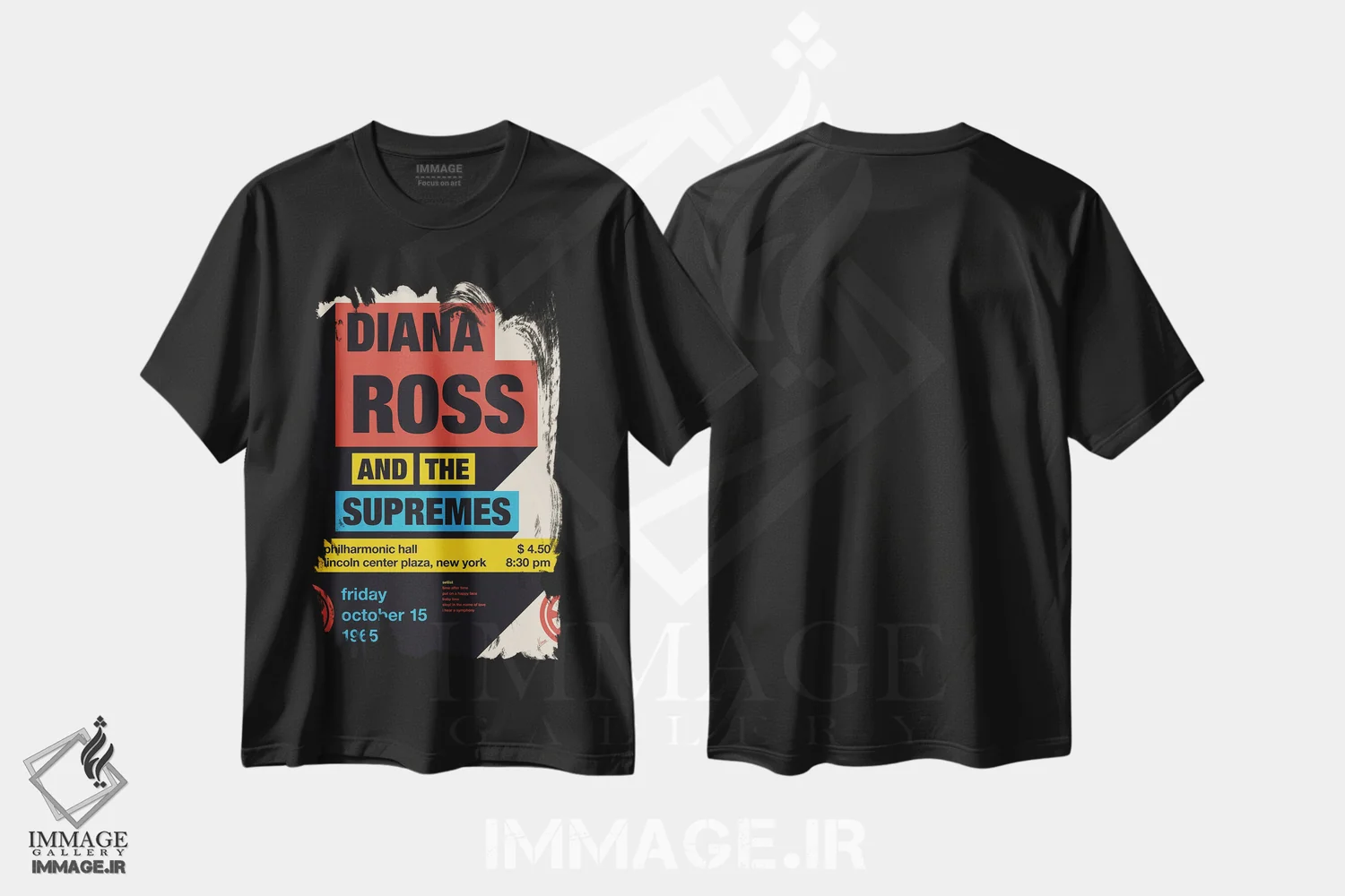 تیشرت مشکی طرح دار پوستر سوپریمز، هنر آمریکایی آفریقایی تبار اثر چانکونگ | فروشگاه ایماژ