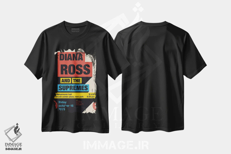 تیشرت مشکی طرح دار پوستر سوپریمز، هنر آمریکایی آفریقایی تبار اثر چانکونگ | فروشگاه ایماژ