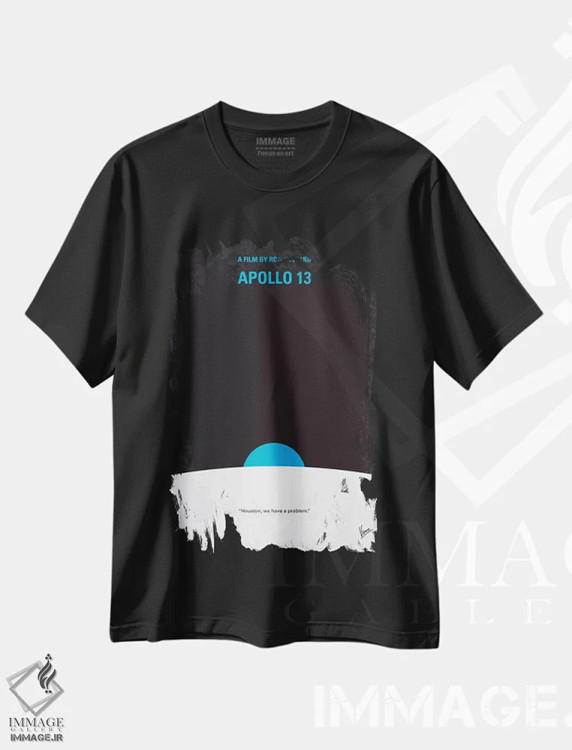 تیشرت مشکی طرح دار پوستر مینیمال فیلم آپولو ۱۳، هنر دیجیتال اثر چانکونگ | فروشگاه ایماژ