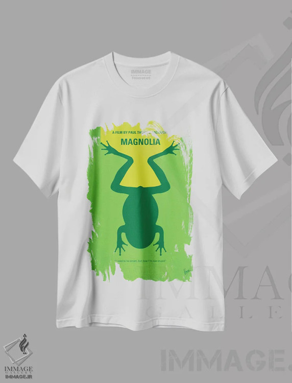 تیشرت سفید طرح دار پوستر مینیمال فیلم مگنولیا، هنر دیجیتال اثر چانکونگ | فروشگاه ایماژ