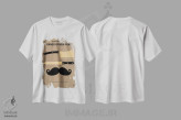 تیشرت سفید طرح دار پوستر مینیمال فیلم دار و دسته های نیویورکی، هنر دیجیتال اثر چانکونگ | immage.ir