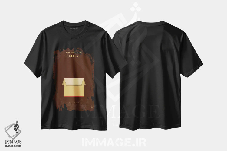 تیشرت مشکی طرح دار پوستر مینیمال فیلم هفت، دکور معاصر اثر چانکونگ | immage.ir