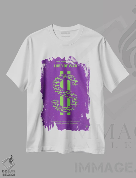 تیشرت سفید طرح دار پوستر مینیمال فیلم ارباب جنگ، هنر دیجیتال اثر چانکونگ | فروشگاه ایماژ