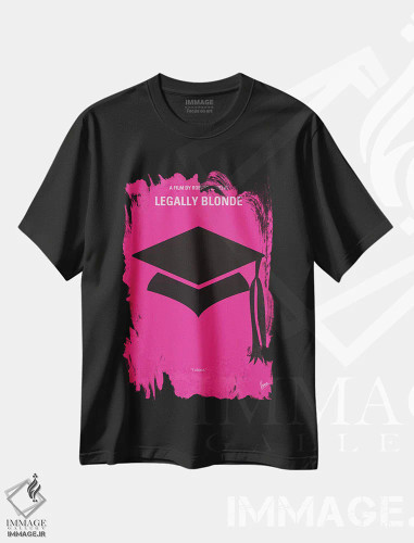 تیشرت مشکی طرح دار پوستر مینیمال فیلم بلوند قانونی، پوستر مینیمال فیلم های کمدی اثر چانکونگ | فروشگاه ایماژ