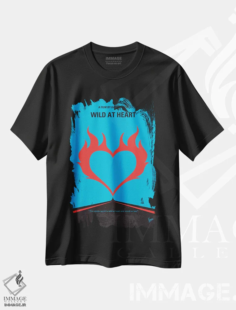 تیشرت مشکی طرح دار پوستر مینیمال فیلم وحشی به دل، هنر دیجیتال اثر چانکونگ | immage.ir