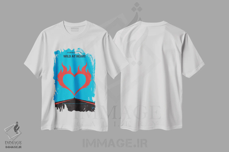 تیشرت سفید طرح دار پوستر مینیمال فیلم وحشی به دل، هنر دیجیتال اثر چانکونگ | فروشگاه ایماژ
