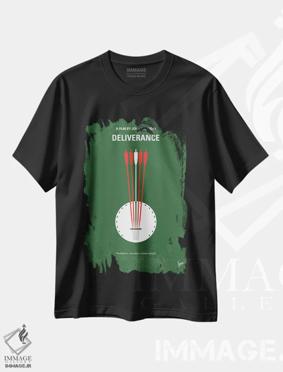 تیشرت مشکی طرح دار پوستر مینیمال فیلم نجات، هنر دیجیتال اثر چانکونگ | immage.ir