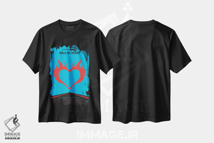 تیشرت مشکی طرح دار پوستر مینیمال فیلم وحشی به دل، هنر دیجیتال اثر چانکونگ | immage.ir