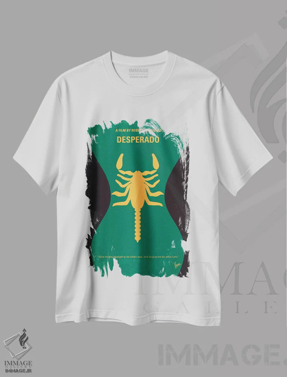 تیشرت سفید طرح دار پوستر مینیمال فیلم دسپردو، هنر دیجیتال اثر چانکونگ | فروشگاه ایماژ