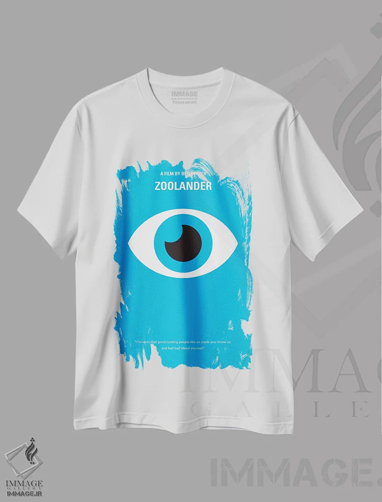 تیشرت سفید طرح دار پوستر مینیمال فیلم زولندر اثر چانکونگ | فروشگاه ایماژ